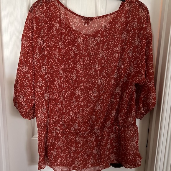 Mossimo Sheer rust top Sz. L - Picture 5 of 5